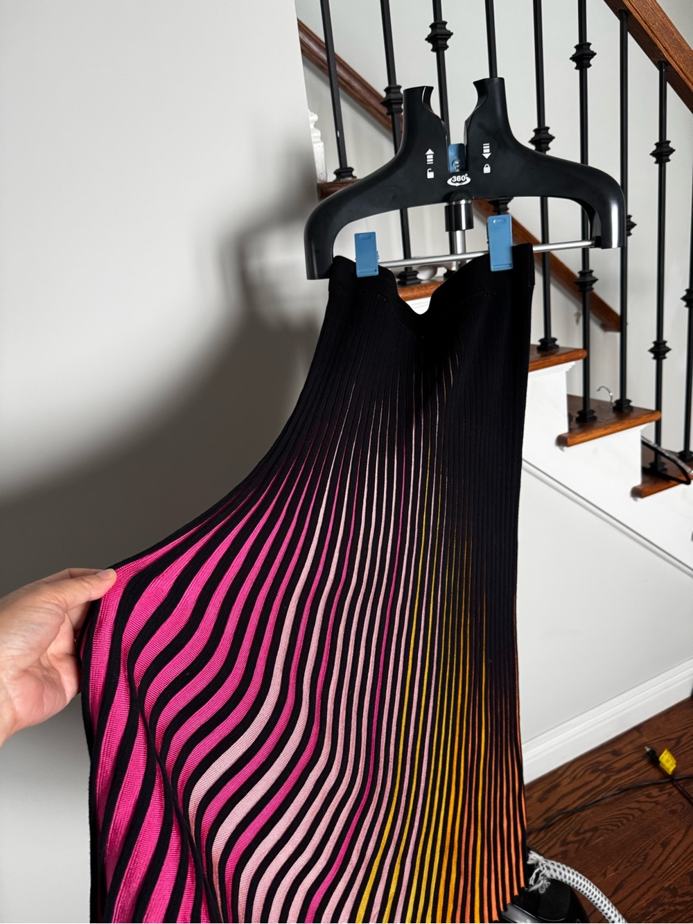 No-brand Rainbow knit pleat skirt